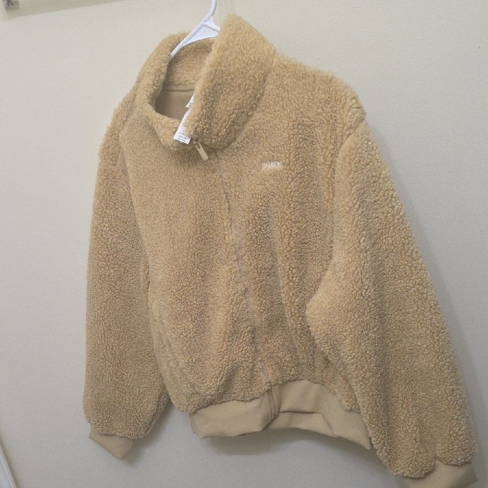 PINK Victoria's Secret Beige Sherpa Jacket